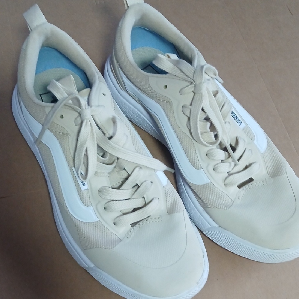 Vans Cream and White Casual Sneakers